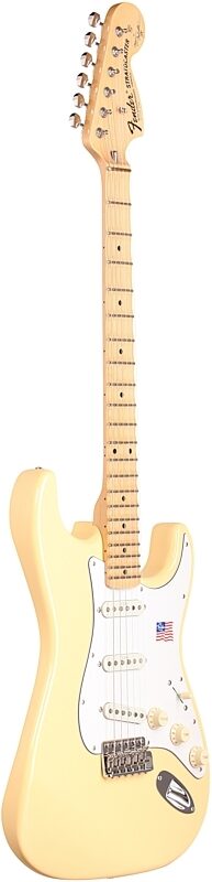 Fender Yngwie Malmsteen Stratocaster Electric Guitar (Maple with Case), Vintage White, Body Left Front