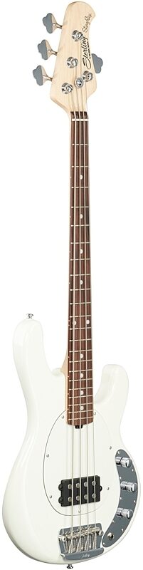 Sterling by Music Man StingRay Short Scale Electric Bass, Olympic White with Rosewood Fretboard, Body Left Front