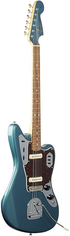Fender Vintera '60s Jaguar Electric Guitar, Pau Ferro Fingerboard (with Gig Bag), Ocean Turquoise, Body Left Front