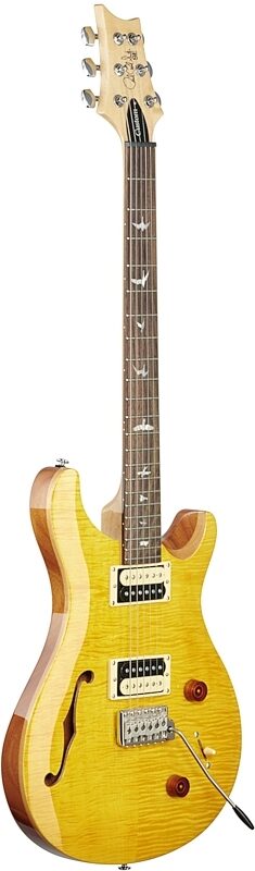 PRS Paul Reed Smith SE Custom 22 Semi-Hollow Electric Guitar, Santana Yellow, Body Left Front