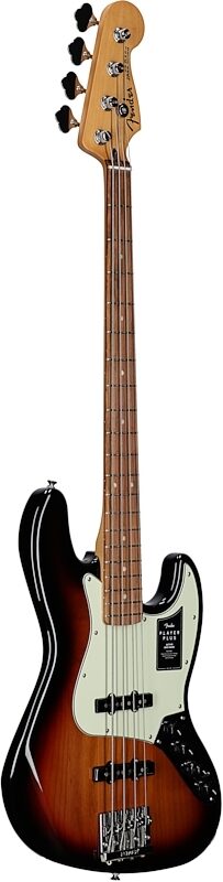 Fender Player Plus Jazz Electric Bass, Pau Ferro Fingerboard (with Gig Bag), 3-Color Sunburst, Body Left Front