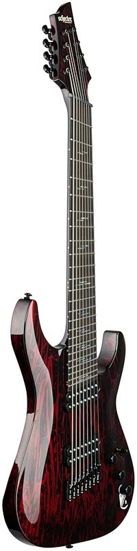 Schecter C-8 Multi-Scale Silver Mountain Electric Guitar, Blood Moon, Body Left Front