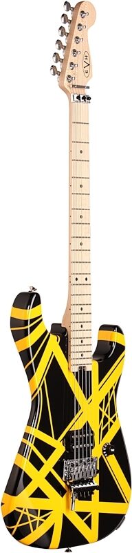 EVH Eddie Van Halen Striped Series Electric Guitar, Black and Yellow, Body Left Front