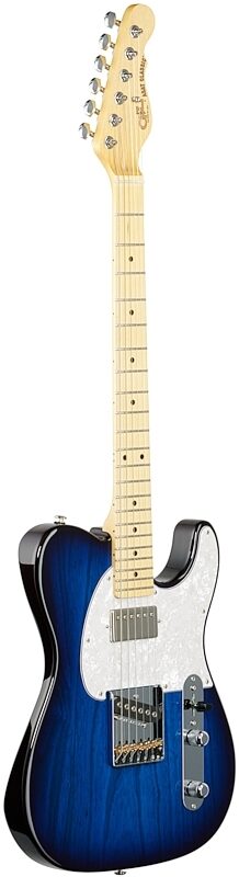 G&L Fullerton Deluxe ASAT Classic Bluesboy Electric Guitar (with Gig Bag), Blue Burst, Body Left Front
