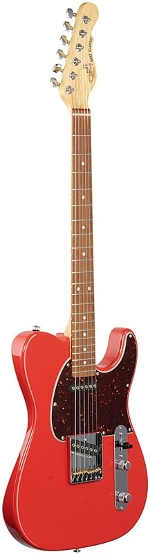 G&L Fullerton Deluxe ASAT Classic Electric Guitar (with Gig Bag), Fullerton Red, Body Left Front