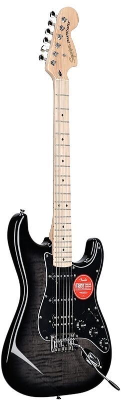 Squier Affinity Stratocaster FMT HSS Electric Guitar, Maple Fingerboard, Blackburst, Body Left Front