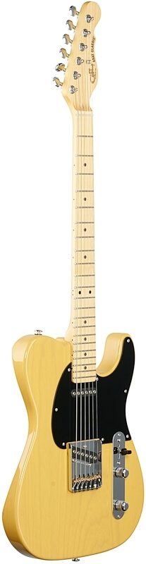 G&L Fullerton Deluxe ASAT Classic Electric Guitar (with Gig Bag), Butterscotch, Body Left Front