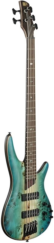 Ibanez Premium SR1605B Bass, 5-String (with Gig Bag), Caribbean Shoreline, Body Left Front