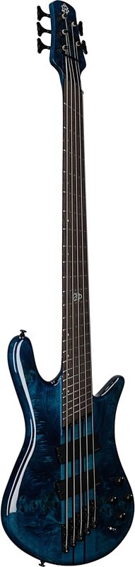 Spector NS Dimension Multi-Scale 5-String Bass Guitar (with Bag), Black and Blue Gloss, Body Left Front