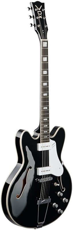 Vox Bobcat V90 Semi-hollowbody Electric Guitar (with Case), Black, Body Left Front