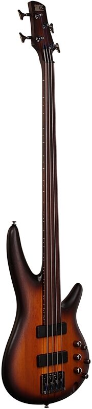 Ibanez SRF700 Portamento Fretless Electric Bass, Brown Burst Flat, Body Left Front