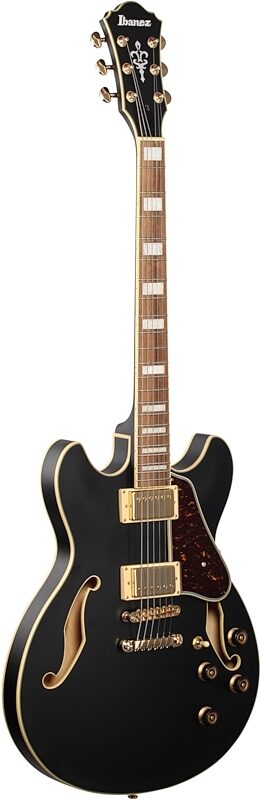 Ibanez AS73G Artcore Semi-Hollowbody Electric Guitar, Black Flat, Body Left Front