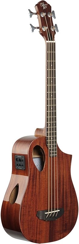 Michael Kelly Sojourn Port Travel Acoustic-Electric Bass Guitar Ovangkol Fingerboard, Koa, Body Left Front