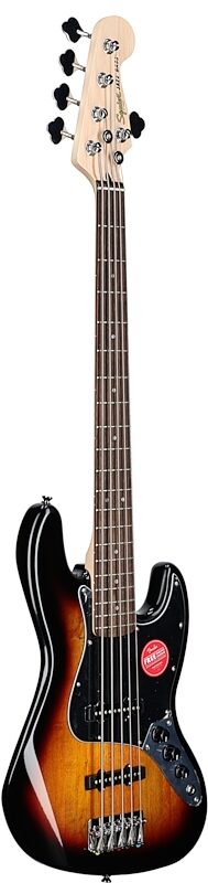 Squier Affinity Jazz V Electric Bass, Laurel Fingerboard (5-String), 3-Color Sunburst, Body Left Front