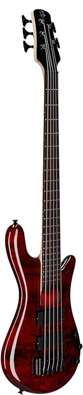 Spector Bantam 5 Medium-Scale Bass Guitar (with Bag), Black Cherry Gloss, Body Left Front