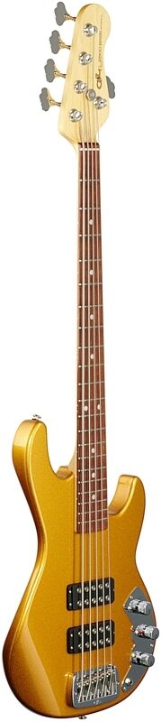 G&L CLF Research L-2500 Bass Guitar (with Case), Pharoah Gold, Body Left Front