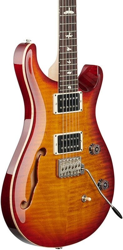 PRS Paul Reed Smith CE 24 Semi-Hollowbody Electric Guitar (with Gig Bag), Dark Cherry Sunburst, Serial Number 0300454, Full Left Front