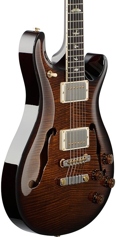 PRS Paul Reed Smith McCarty 594 Hollowbody II 10-Top Electric Guitar (with Case), Black Gold Burst, Serial Number 0318703, Full Left Front