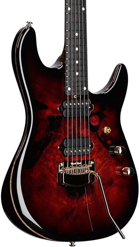 Ernie Ball Music Man Jason Richardson Cutlass 6 Electric Guitar (with Case), Rorschach Trans Red, Serial Number S07278, Full Left Front