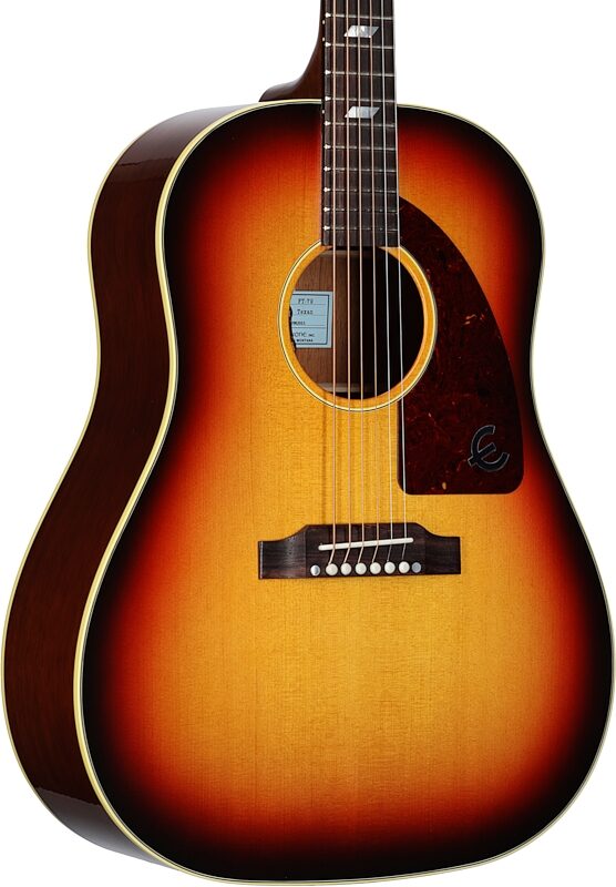 Epiphone USA Texan Acoustic-Electric Guitar (with Case), Vintage Sunburst, Serial Number 20982015, Full Left Front