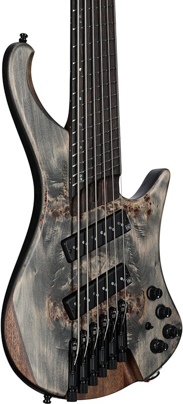 Ibanez EHB1506MS 6-String Bass Guitar (with Gig Bag), Flat Black Ice, Serial Number 211P01I220100086, Full Left Front