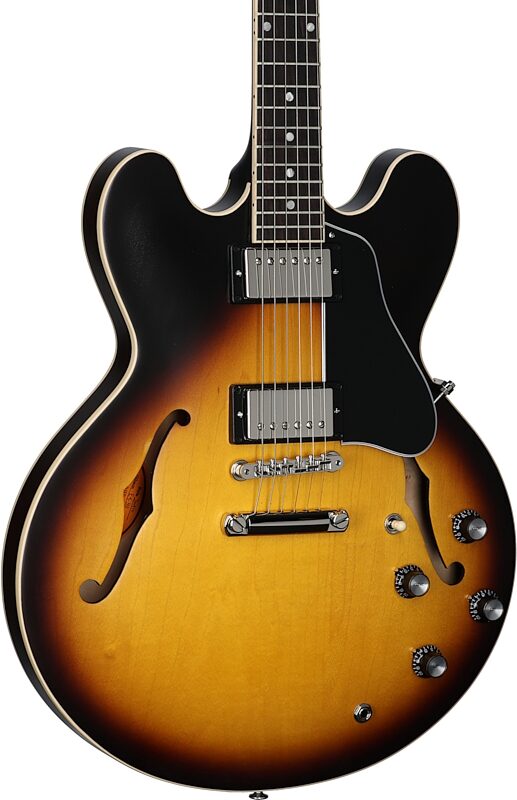 Gibson ES-335 Dot Satin Electric Guitar (with Case), Vintage Burst, Serial Number 211120367, Full Left Front