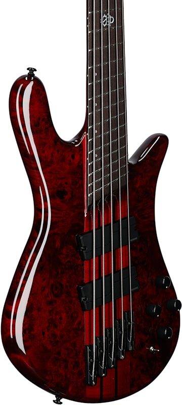 Spector NS Dimension Multi-Scale 5-String Bass Guitar (with Bag), Inferno Red Gloss, Serial Number 21W220598, Full Left Front