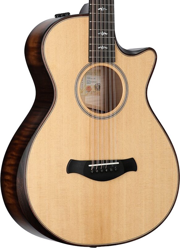 Taylor Builder's Edition 652ce Grand Cutaway Acoustic-Electric Guitar, 12-String (with Case), Natural, Serial Number 1205102104, Full Left Front