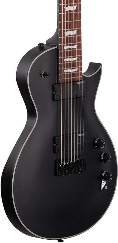 ESP LTD Eclipse EC-258 Electric Guitar, 8-String, Black Satin, Full Left Front