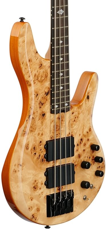 Michael Kelly Pinnacle 4 Electric Bass, Custom Burl, Full Left Front