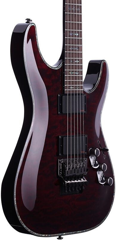 Schecter C-1 Hellraiser FR Electric Guitar with Floyd Rose, Black Cherry, Blemished, Full Left Front