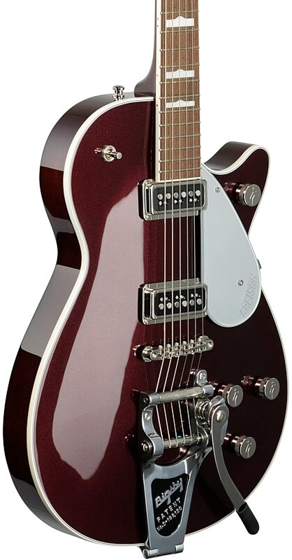 Gretsch G6128T Players Edition Jet DS Bigsby Electric Guitar (with Case), Dark Cherry Metal, Full Left Front