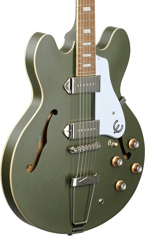 Epiphone Casino Worn Hollowbody Electric Guitar, Worn Olive Drab, Full Left Front
