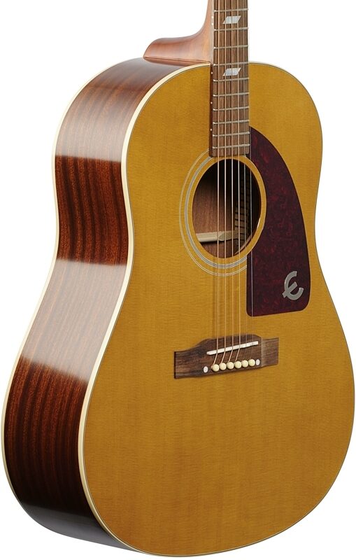 Epiphone Masterbilt Texan Acoustic-Electric Guitar, Antique Natural Aged Gloss, Blemished, Full Left Front