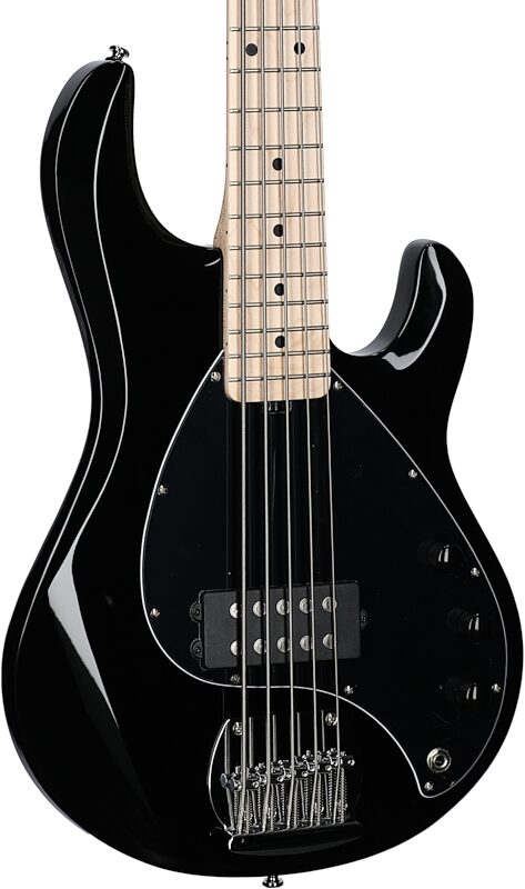 Sterling by Music Man StingRay 5 Electric Bass, 5-String, Black, Full Left Front