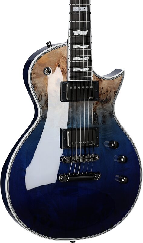 ESP E-II Eclipse BM Electric Guitar (with Case), Blue Natural Fade, Full Left Front