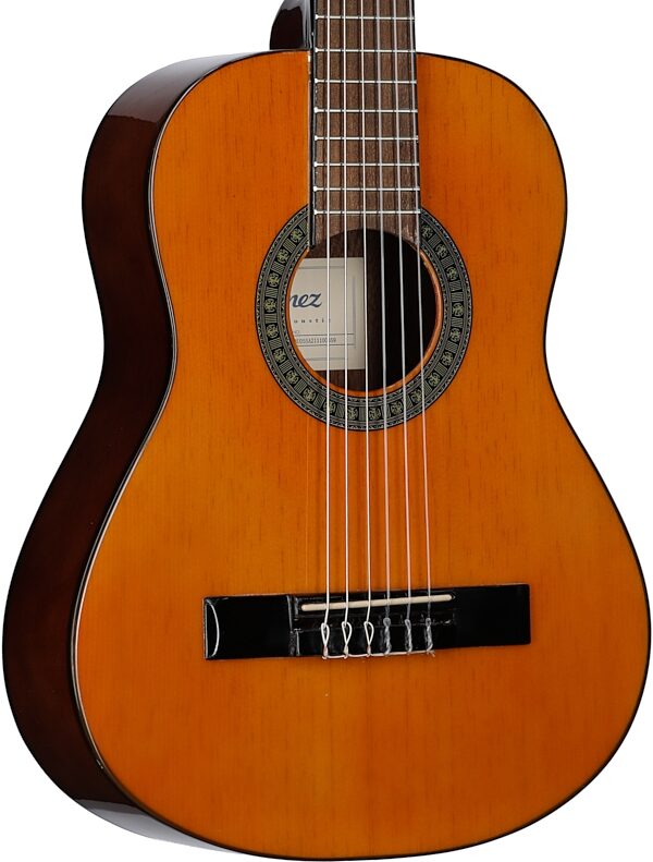 Ibanez GA1 1/2-Size Classical Acoustic Guitar, Natural, Full Left Front