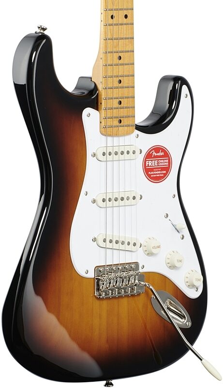 Squier Classic Vibe '50s Stratocaster Electric Guitar, with Maple Fingerboard, 2-Color Sunburst, Full Left Front