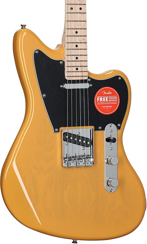 Squier Paranormal Offset Telecaster Electric Guitar, Maple Fingerboard, Butterscotch Blonde, Full Left Front