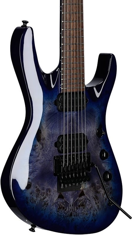 Jackson Pro Series Broderick Signature 7P Electric Guitar, Transparent Blue, USED, Blemished, Full Left Front