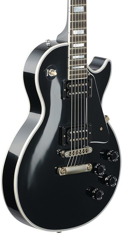 Gibson Exclusive Les Paul Custom VOS Electric Guitar, Bolivian Rosewood Fingerboard (with Case), Ebony, Full Left Front