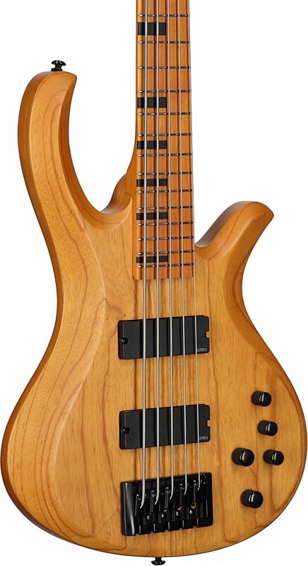 Schecter Session Riot 5 Electric Bass, Aged Natural Satin, Full Left Front