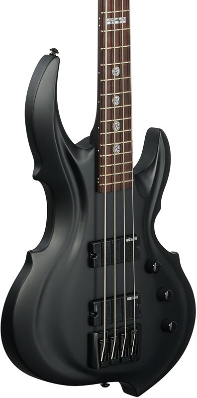 ESP LTD Tom Araya TA204FRX Electric Bass, Black Satin, Full Left Front