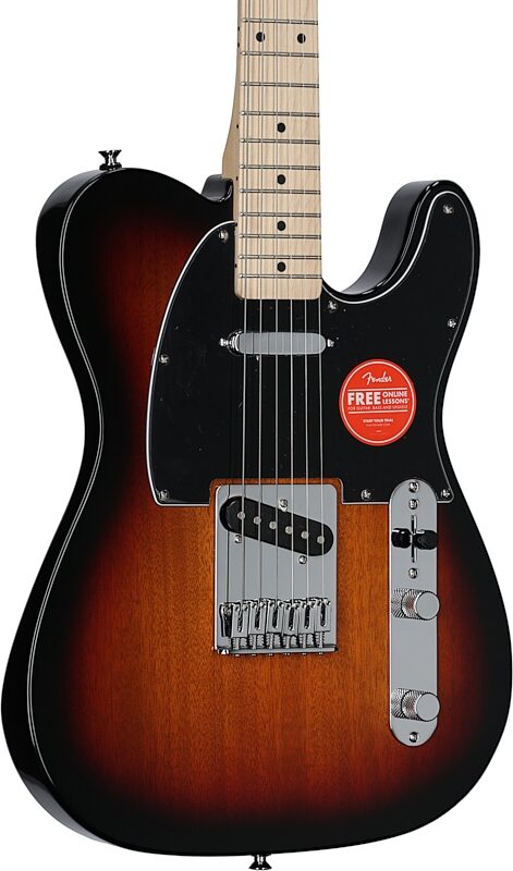 Squier Affinity Telecaster Electric Guitar, Maple Fingerboard, 3-Color Sunburst, Full Left Front