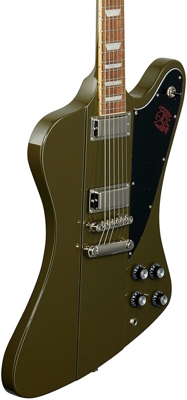 Epiphone Exclusive Firebird Electric Guitar, Olive Drab Green, Full Left Front