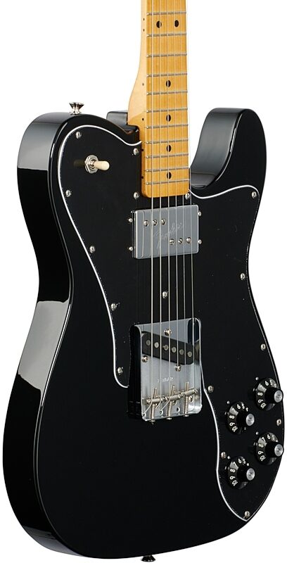 Fender Vintera '70s Telecaster Custom Electric Guitar, Maple Fingerboard (with Gig Bag), Black, Full Left Front