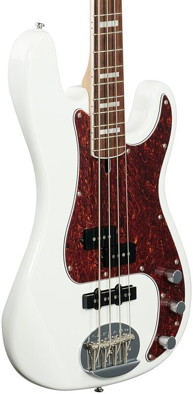 Lakland Skyline 44-64 Custom PJ Rosewood Fretboard Bass Guitar, White, Full Left Front