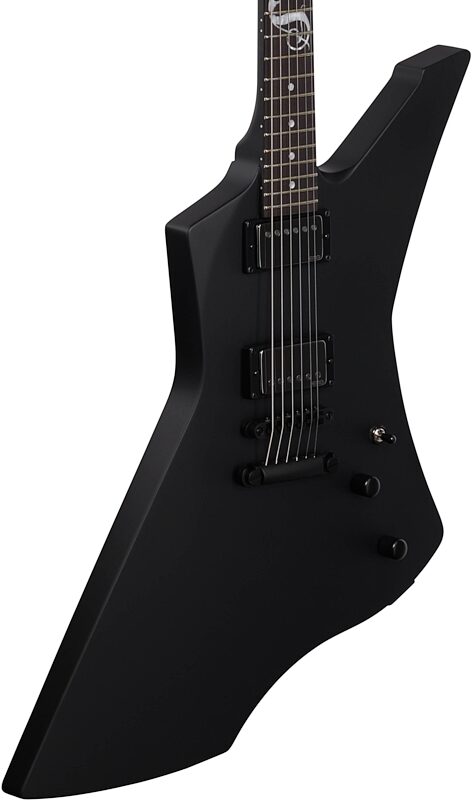 ESP LTD James Hetfield Snakebyte Electric Guitar (with Case), Satin Black, Full Left Front