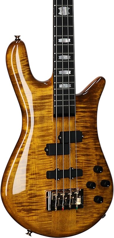 Spector Euro4 LT Electric Bass (with Gig Bag), Tiger Eye Gloss, Blemished, Full Left Front