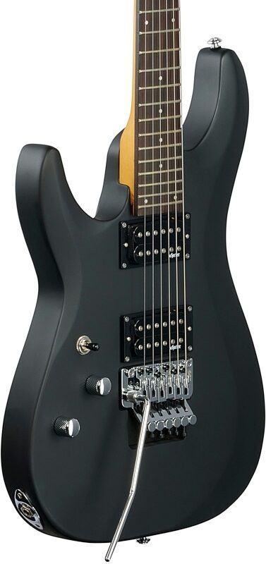 Schecter C-6FR Deluxe Left-Handed Electric Guitar, Satin Black, Full Left Front